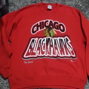 The Game Red Chicago Blackhawks Crewneck Sweater